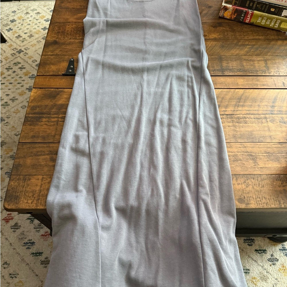 Sz S Zara Grey Jersey Knit Maxi Dress Classic Basic Chic - Picture 3 of 5
